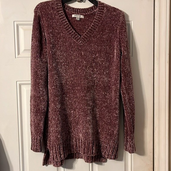 ORVIS VNeck Long Pullover Chenille Sweater Women’s M - Picture 3 of 6